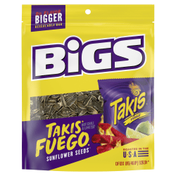 Bigs Takis Fuego Sunflower Seeds, 5.35 Oz, Pack Of 12 Snack Bags