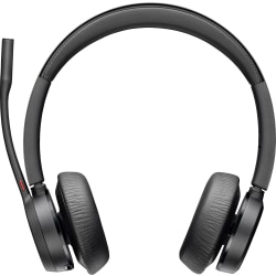Poly Voyager 4320 USB-A Headset - Siri, Google Assistant - Stereo, Mono - USB Type A, USB Type C - Wireless - Bluetooth - 300 ft - 20 Hz - 20 kHz - On-ear - Binaural - Ear-cup - 4.92 ft Cable - Electret Condenser, MEMS Technology Microphone