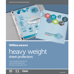 Office Depot® Brand Heavyweight Sheet Protectors, 8-1/2" x 11", Clear, Pack Of 50