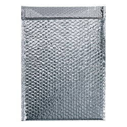 Partners Brand Cool Shield Bubble Mailers, 10-1/2"H x 12-3/4"W x 3/16"D, Silver, Case Of 50 Mailers