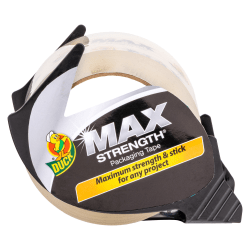 Duck Max Strength® Packing Tape With Dispenser, 1-15/16" x 20 Yd., Clear