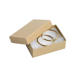 Partners Brand Kraft Jewelry Boxes 3 1/16" x 2 1/8" x 1", Case of 100