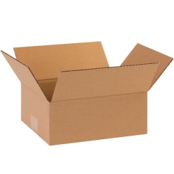 Partners Brand Flat Corrugated Boxes, 8" x 6" x 2", Kraft, Pack Of 25 Boxes