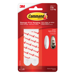 Command Large Refill Adhesive Strips for Wall Hooks, 6 Command Strips, Damage Free Hanging of Dorm Room Decorations