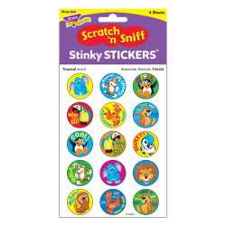 TREND Stinky Stickers, Awesome Animals, Tropical Fragrance, Pack Of 60