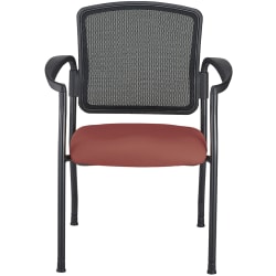 WorkPro® Spectrum Series Mesh/Vinyl Stacking Guest Chair With Antimicrobial Protection, With Arms, Cordovan, Set Of 2 Chairs, BIFMA Compliant