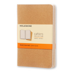 Moleskine Cahier Journals, 3-1/2" x 5-1/2", Faint Ruled, 64 Pages (32 Sheets), Kraft Brown, Set Of 3 Journals