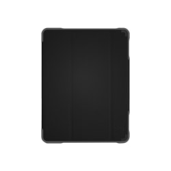 STM dux Plus Duo - Flip cover for tablet - rugged - polycarbonate, thermoplastic polyurethane (TPU) - black - academic - for Apple 10.2-inch iPad (7th generation, 8th generation, 9th generation)