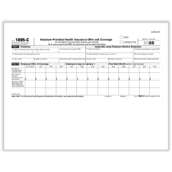ComplyRight™ 1095-C Tax Forms, IRS Copy of Health Coverage, 8-1/2" x 11", Pack Of 50 Forms