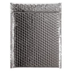 Partners Brand Silver Glamour Bubble Mailers 9" x 11 1/2", Pack of 100