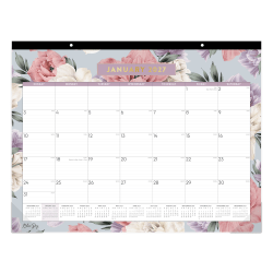 2027 Blue Sky Tula Monthly Desk Pad Planning Calendar, 22x17, 0%, Tula Theme, Jan-Dec, RY27