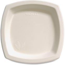 Solo Cup Bare™ Sugar Cane Plates, 8 1/4", Ivory, 125 Per Bag, Carton Of 4 Bags
