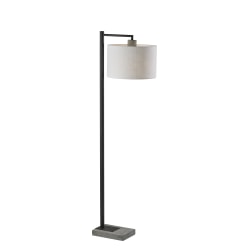 Adesso® Devin Floor Lamp, 60-3/4"H, White Shade/Gray Base