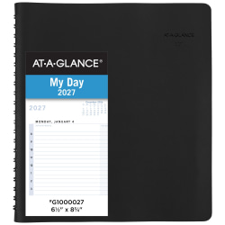 AT-A-GLANCE® The Action Planner 2027 Daily Appointment Book Planner, Black, Medium, 6 1/2" x 8 3/4"