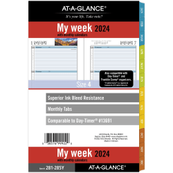 AT-A-GLANCE® Zenscapes Weekly/Monthly Loose-Leaf Planner Refill Pages, 5-1/2" x 8-1/2", January to December 2024, 281-285Y