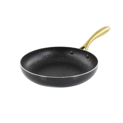 Gibson Home Ellsworth Aluminum Nonstick Frying Pan, 9-1/2", Black/Gold