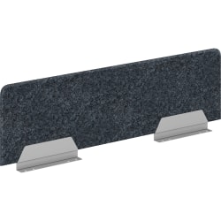 HON HUVDSAO1348 Privacy Screen, 46"W x 13"H, Silver Frame, Polyethylene Terephthalate (PET), Dark Gray