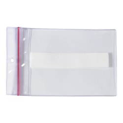 SUPERSCAN® Press-On Vinyl Envelopes, Reclosable, 3" x 5", Clear, Pack of 25 Envelopes