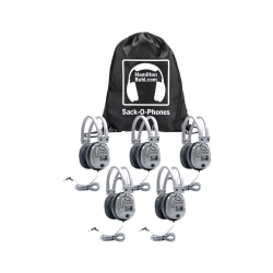 HamiltonBuhl™ SC7V Deluxe Sack-O-Phone Headphones, Silver, Pack Of 6 Headphones