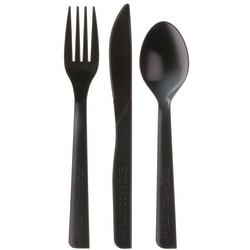 Eco-Products Cutlery Kits, 6", 100% Recycled, Black, Pack Of 250 Kits