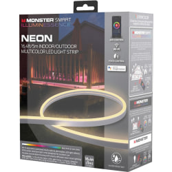 Monster Neon Smart LED Light Strip, 16.4', Indoor/Outdoor, Multicolor And White Lights