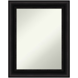 Amanti Art Non-Beveled Rectangle Framed Bathroom Wall Mirror, 29-1/2" x 23-1/2", Parlor Black