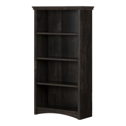 South Shore Gascony 57-3/4"H 4-Shelf Bookcase, Rubbed Black
