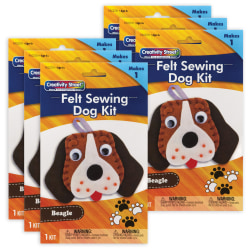 Creativity Street Felt Sewing Animal Kits, 5" x 5-1/2" x 1", Beagle, Set Of 6 Kits
