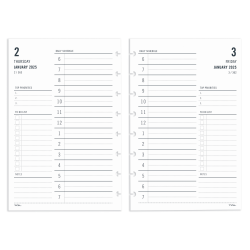 2025 TUL® Discbound Daily Planner Refill Pages, Junior Size, January To December
