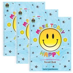 Teacher Created Resources Record Book, Brights 4Ever, Pack Of 3