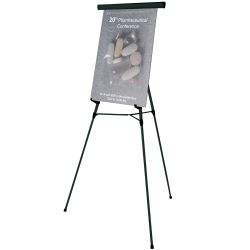 MasterVision® Flex Lightweight Telescoping 3-Leg Display Easel, 34" To 63" High, Aluminum, Black