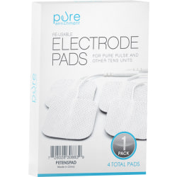 Pure Enrichment PurePulse Reusable TENS Electronic Pulse Massager Pads, White, 4 Pads Per Pack, Set Of 5 Packs