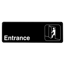 Alpine Entrance Signs, 3" x 9", Black, Pack Of 15 Signs