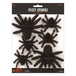 Amscan Fuzzy Spider Favors, Black, Pack Of 18 Favors