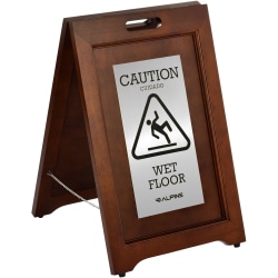 Alpine 2-Sided Bilingual Wet Floor Sign, 24", Gray