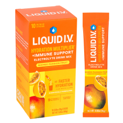 Liquid IV Energy Immune Support Mango Passionfruit Drink Mix, 0.56 Oz, Total Qty 10