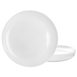 Gibson Ultra Olstead 8-Piece Break-Resistant Tempered Opal Glass Dinner Plate Set, 10-1/2", White
