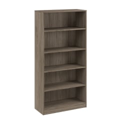 WorkPro Motiva 72"H Tall 5-Shelf Bookcase, Modern Hickory, Installation Included