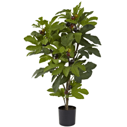 Nearly Natural 15 Fig 32"H Plastic Tree With Pot, 32"H x 20"W x 20"D, Green