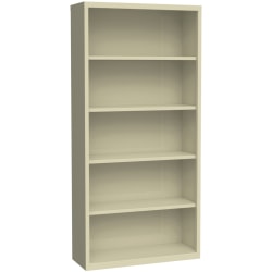 Lorell® Fortress Series Steel Modular Shelving Bookcase, 5-Shelf, 72"H x 34-1/2"W x 13"D, Putty