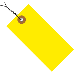 Tyvek® Prewired Shipping Tags, #8, 6 1/4" x 3 1/8", Yellow, Box Of 100