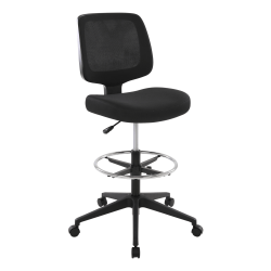 Realspace® Laristo Mesh/Fabric Mid-Back Drafting Chair, Black, BIFMA Compliant