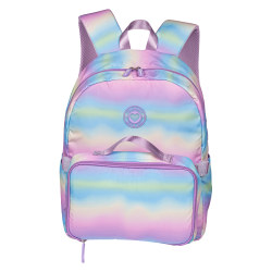 Volkano Quest Rainsoft Silky Backpack And Lunch Cooler, Rainbow