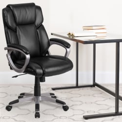 Flash Furniture LeatherSoft Mid-Back Executive Office Chair, Black