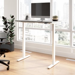 Bush Business Furniture Move 60 Series 48"W x 24"D Electric Height Adjustable Standing Desk, Platinum Gray/White Powder Coat, Standard Delivery