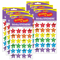 Trend Stinky Stickers, Colorful Star Smiles/Fruit Punch, 96 Stickers Per Pack, Set Of 6 Packs