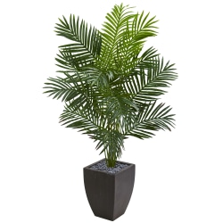 Nearly Natural Paradise Palm 66"H Artificial Tree With Planter, 66"H x 38"W x 26"D, Green/Black