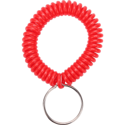 Sparco Split Ring Wrist Coil Key Holders - 2.1" x 2.1" x 2.4" - 6 / Pack - Red