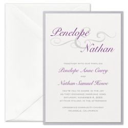 Custom Premium Wedding & Event Invitations With Backers/Envelopes, Charming Type, 5" x 7", Box Of 25 Invitations