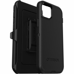 OtterBox Defender Carrying Case (Holster) Apple iPhone 15 Plus, iPhone 14 Plus Smartphone - Black - Drop Resistant, Scrape Resistant, Dirt Resistant, Bump Resistant, Impact Absorbing, Dust Resistant - Polycarbonate, Synthetic Rubber Body - Holster
